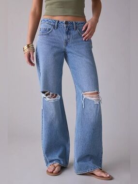 Levi’s Jeans Womens 25 Superlow Loose Low Rise Bootcut Distressed